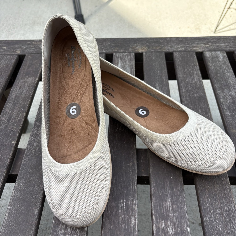 The Original Dearfoams Women's 9 - Comfort Slip-On Flats Women Shoes CREAM